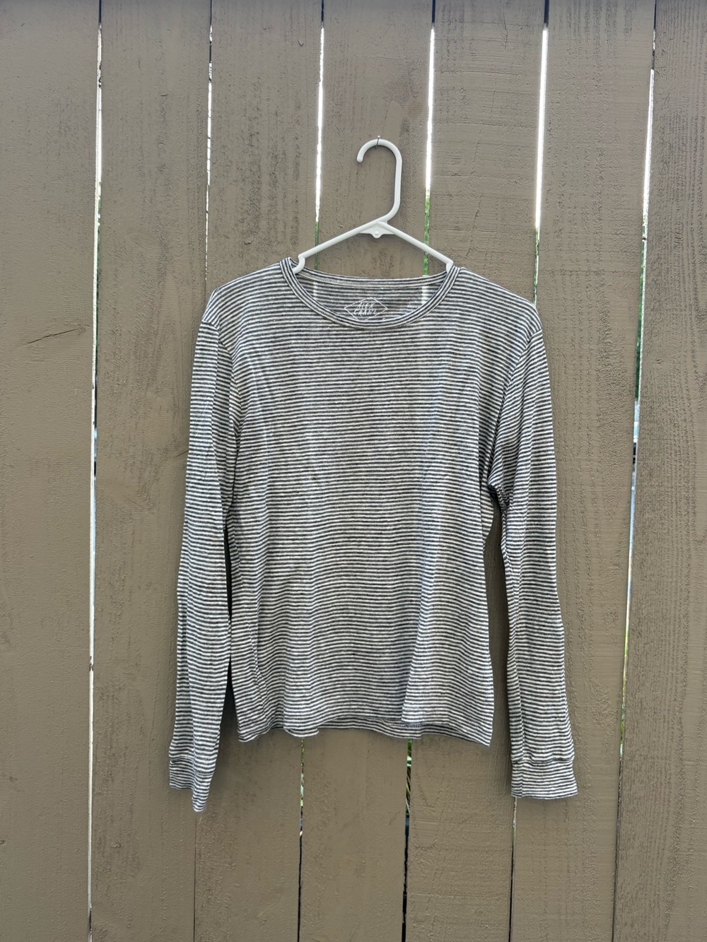 Alex Crane striped linen long sleeve shirt